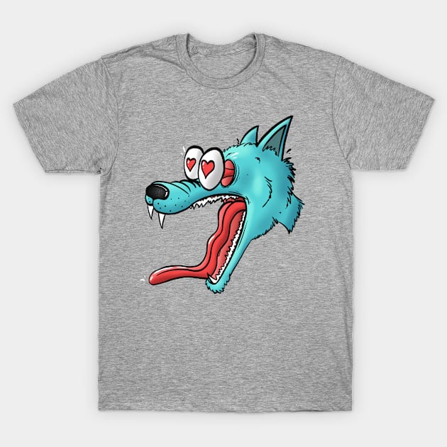 Hearts Wolf T-Shirt by JayWillDraw